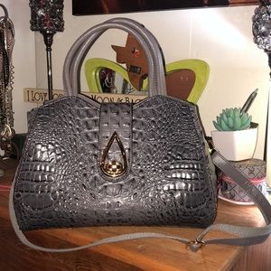 EUC Dark Grey Crocodile Handbag/Shoulder Bag